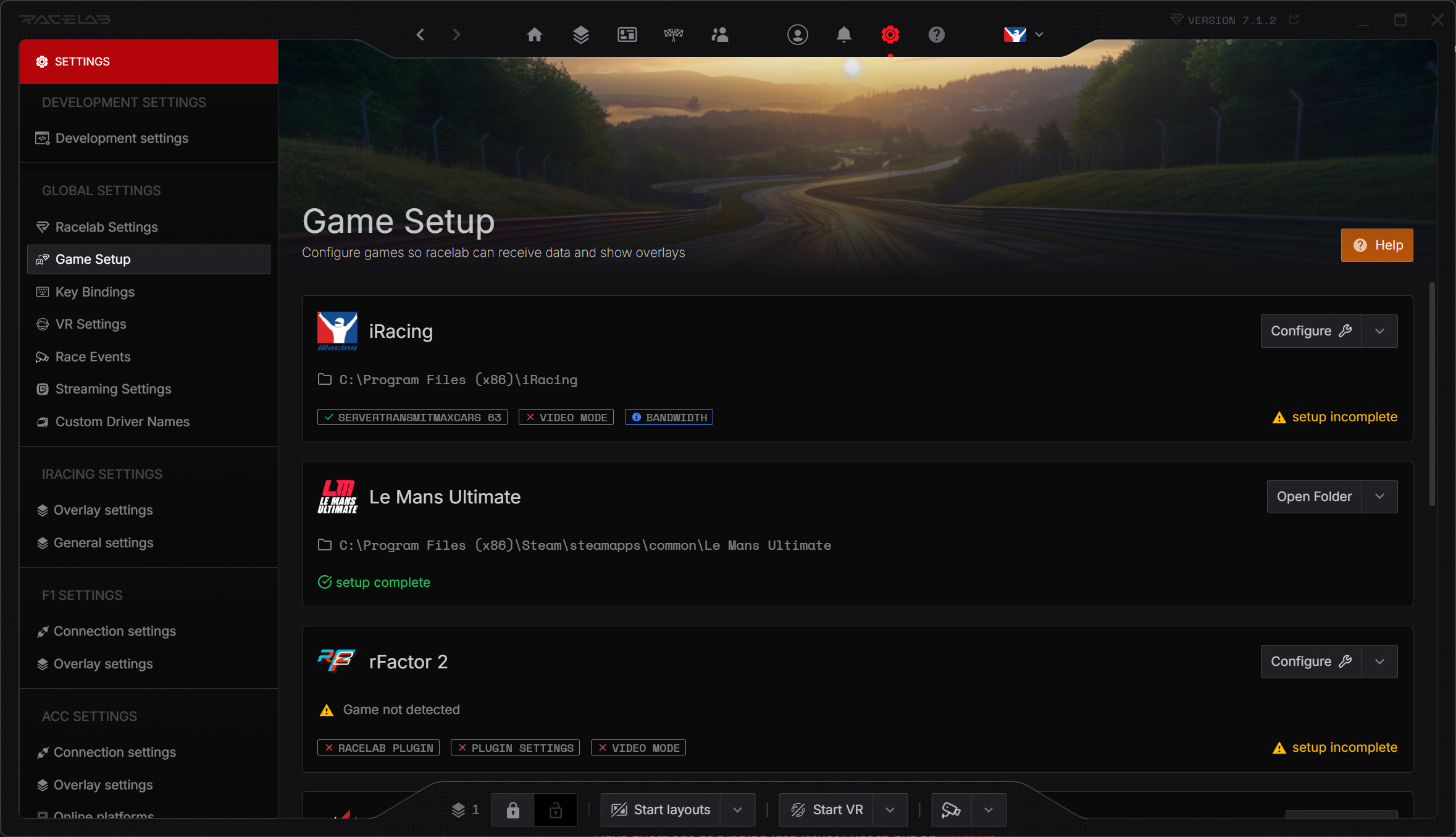 Automatic Game Setup