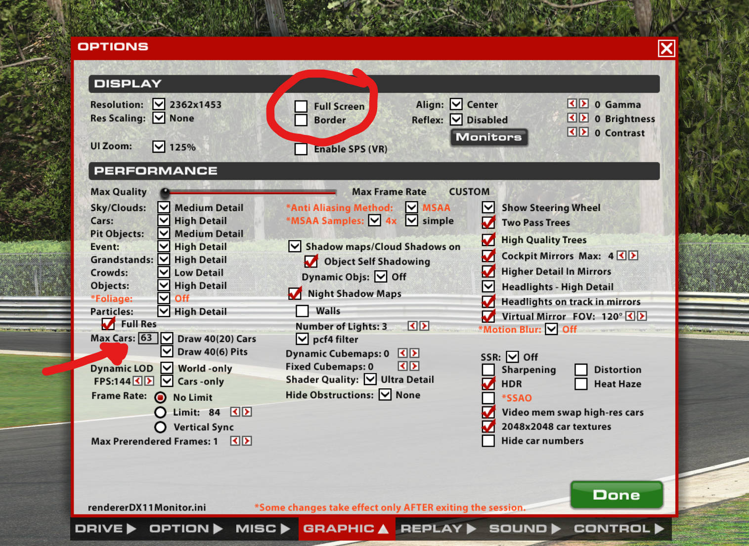 iRacing Settings